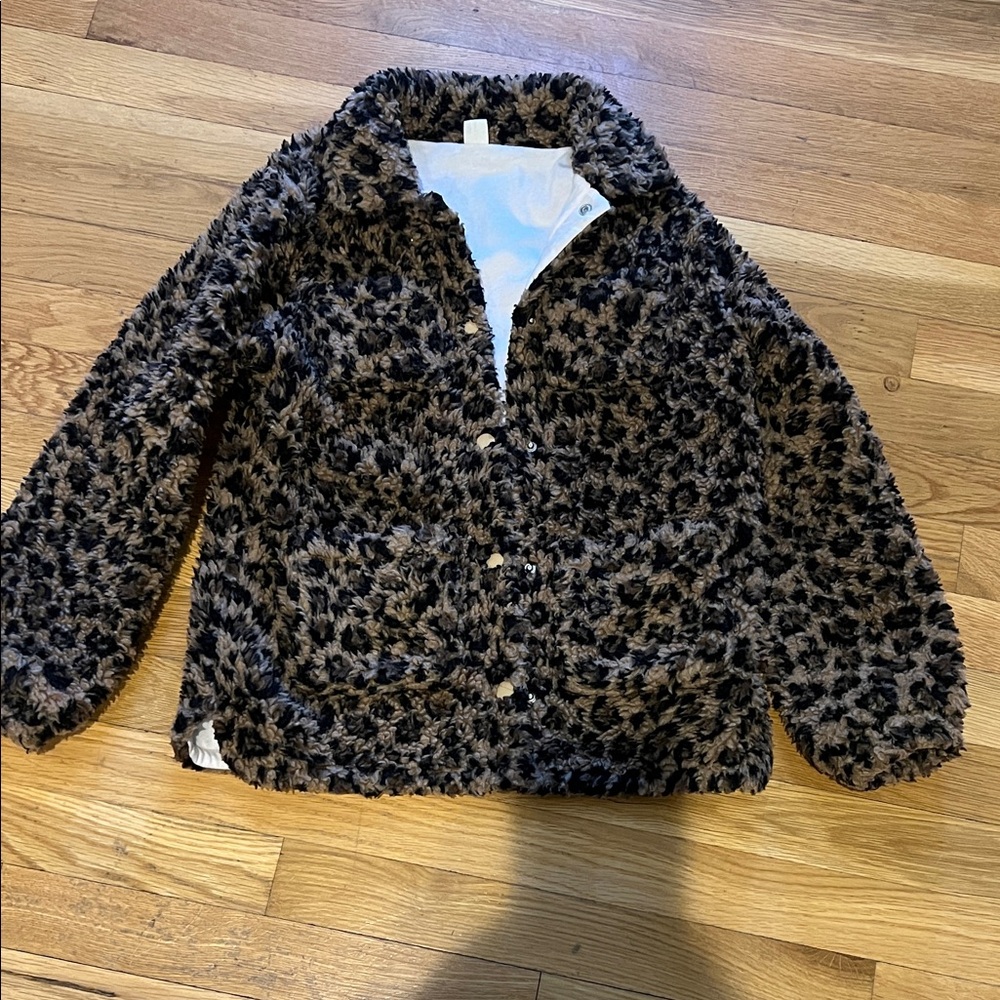 Crewcuts Leopard Print Sherpa Fur Jacket